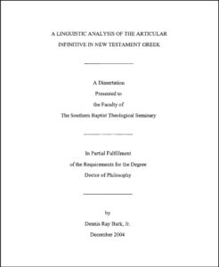 Dennis Ray Burk Dissertation